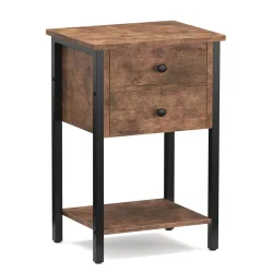 Nachttisch Vintage BONITA 35 x 68 cm mit 2 Schubladen