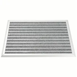 Fussmatte mit Aluminiumrahmen 80 x 50 cm silber/grau