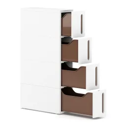 Nischenregal 17 x 45 x 84 cm weiss/braun