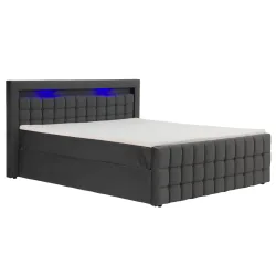 Polsterbett LED BEATA 140 x 200 cm anthrazit