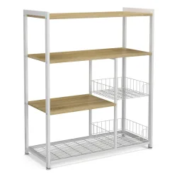 Küchenregal 80 x 97 x 35 cm hellbraun/weiss