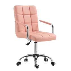 Bürostuhl Leder BENJAMIN rosa