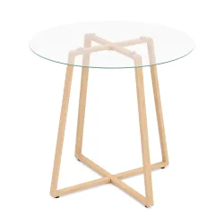 Esstisch Glas CRESSIDA rund 80 cm braun