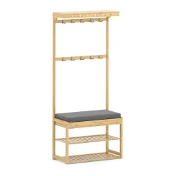 Garderobe Schuhregal Bambus BRENT 70 x 175 cm natur