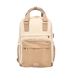 Rucksack mit USB-Anschluss 22L beige