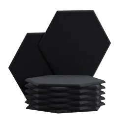 Akustikplatte sechseckig 12er Set 30 x 26 cm schwarz