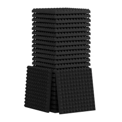 Akustikschaumplatte Pyramiden 24er Set 30 x 30 cm schwarz