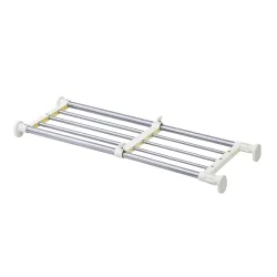 Teleskopregal 60/100 x 25 cm silber/weiss