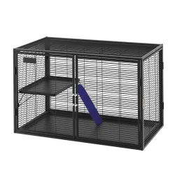 Kleintierkäfig 92 x 58 x 65 cm schwarz