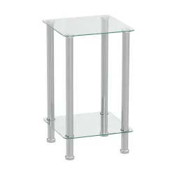 Beistelltisch Glas JUNIPER 39 x 39 x 77 cm silber