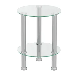 Beistelltisch Glas JUNIPER rund 35 x 47 cm silber