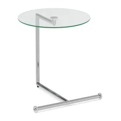 Beistelltisch Glas EVANDER rund 46 x 63 cm silber