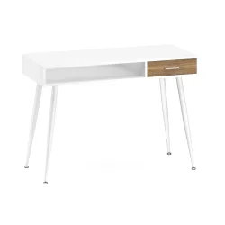 Schreibtisch MINERVA mit Stauraum 110 x 50 x 75 cm weiss/braun