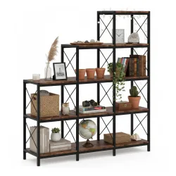 Treppenregal Raumteiler Vintage BONITA 9 Fächer 116 x 132 cm