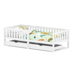Kinderbett DORRIT mit Schubladen 90 x 200 cm weiss