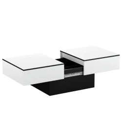 Beistelltisch VOLEVO mit Stauraum 113 x 60 x 40 cm weiss/schwarz