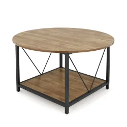 Beistelltisch NIDRA rund 78 x 45 cm braun/schwarz