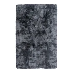 Hochflor Teppich flauschig 120 x 180 cm schwarz