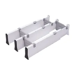 Schubladenteiler verstellbar Set 7-teilig weiss/grau