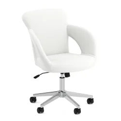 Bürostuhl Leder STELLAN weiss