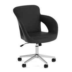 Bürostuhl Leder STELLAN schwarz