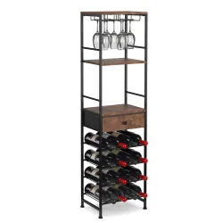Weinregal Vintage BONITA für 16 Flaschen mit Schublade 40 x 148 cm