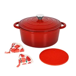 Gusseisentopf 4.8L rot