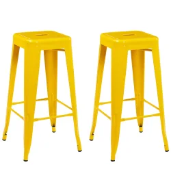 Barhocker Metall METALLIX 2er Set gelb