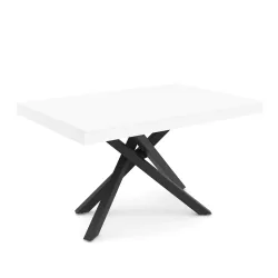 Esstisch ausziehbar LUCIANO 140/220 x 90 cm weiss/schwarz