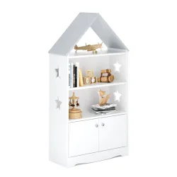 Spielzeugregal Haus DREAMYSTAR 62 x 115 cm weiss/grau