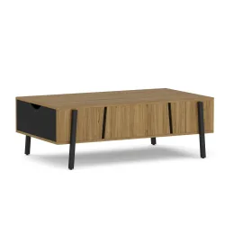 Beistelltisch PROMINA mit Stauraum 107 x 59 x 37 cm braun/schwarz