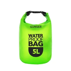Dry Bag Tasche wasserdicht transparent grün 5L