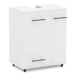 Waschbeckenunterschrank auf Rollen 50 x 33 x 59 cm weiss