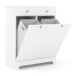 Wäscheschrank mit 2 Fächer FONTANA 78 x 38 x 89 cm weiss