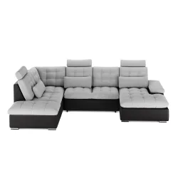 Ecksofa mit Schlaffunktion SORAYA rechts grau/schwarz