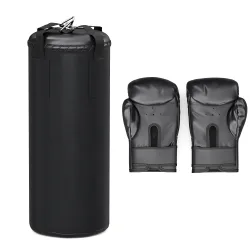 Boxsack Set für Kinder mit Handschuhen schwarz