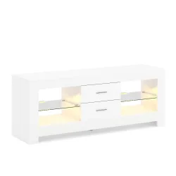 TV Möbel LED ZOYA 130 x 35 x 50 cm weiss