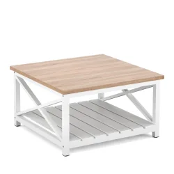 Beistelltisch BRAVON 79 x 79 x 45 cm weiss/braun