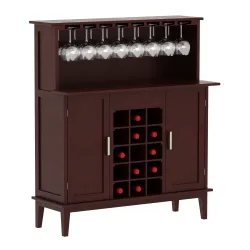 Weinregal Sideboard Holz für 15 Flaschen braun