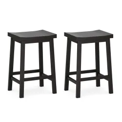Barhocker Holz VELARI 2er Set schwarz