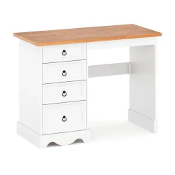 Schreibtisch GAEL 105 x 49 cm weiss/natur