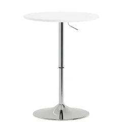 Bistrotisch Stehtisch ENZO rund 60 x 56 - 78 cm weiss/silber