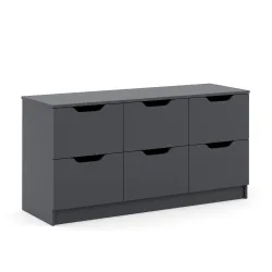 Kommode SENA 6 Schubladen 122 x 61 cm anthrazit