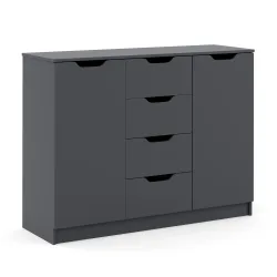 Kommode SENA 4 Schubladen 2 Türen 122 x 92 cm anthrazit