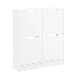 Schuhschrank SENA 4 Kippfächer 90 x 100 cm weiss