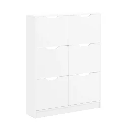 Schuhschrank SENA 6 Kippfächer 101 x 129 cm weiss