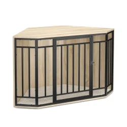 Hundebox 111 x 60 x 67 cm braun/schwarz