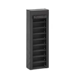 Schuhschrank faltbar 60 x 29 x 175 cm schwarz