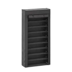 Schuhschrank faltbar 86 x 29 x 175 cm schwarz