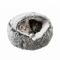Katzenbett Kuschelsack 65 x 40 cm grau/beige